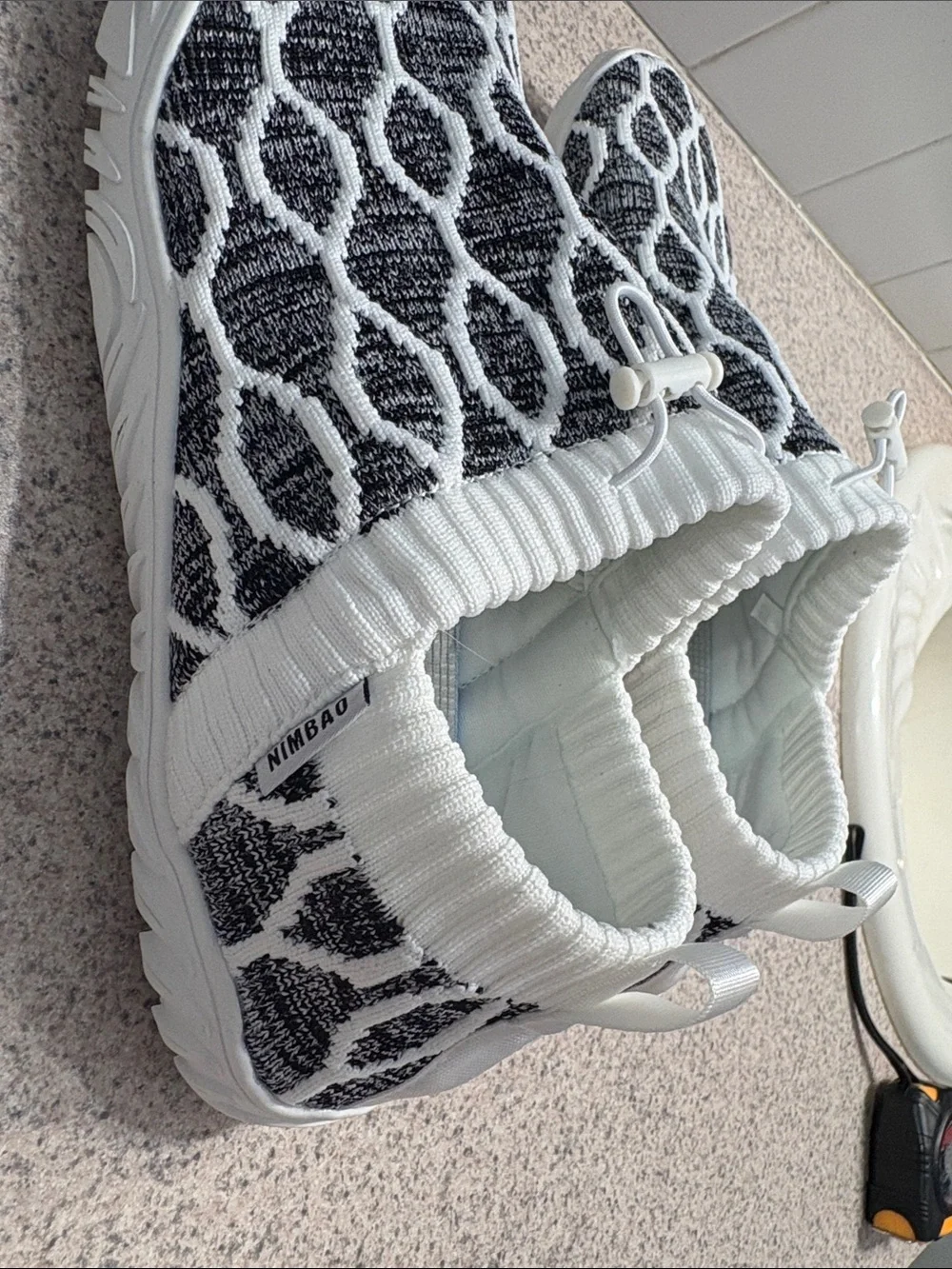 Women’s Black & White Slip-On Cloud Walk Athletic Sneakers